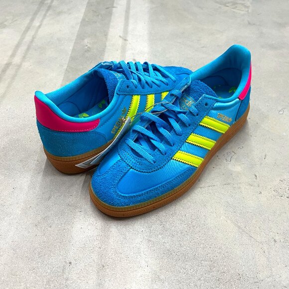 Adidas Handball Spezial Wmn's Sky Rush Solar Yellow Lucid Pink JH5658 - New - Picture 1 of 6
